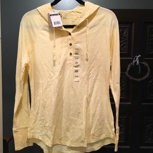 Yellow Carhart long sleeve with hood